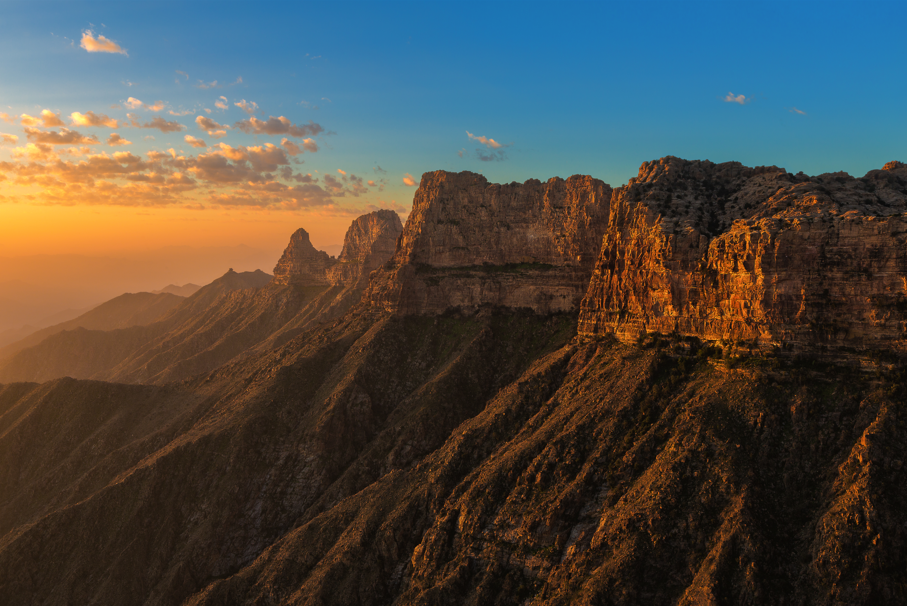 Paragliding view of mountains